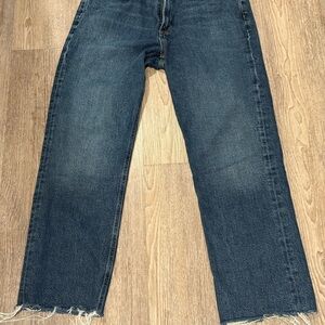 Agolde Valen Frayed Mid Rise Ankle Straight Leg Jeans (Solace) - size 30